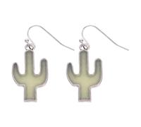 Artibetter Unique Hippy Earrings Glow the Dark Cactus Ear Studs Made of Zinc Alloy, Comfortable to Wear, for Costume Party or Occasion with Light Green Night Glow and Boho Style