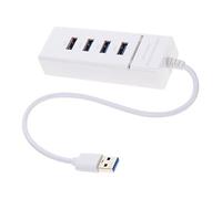 Artibetter USB 3.0 Hub 4 Port Multi Expansion Cable Adapter, Plug and Play Abs Splitter for Laptop and Keyboard, Lightweight White USB Hub for Office and Business Trips