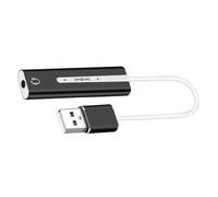 Artibetter USB 3.1 Sound Card with 7.1 Channel for Mic and Earphone Adjustable External Sound Card for PC Black