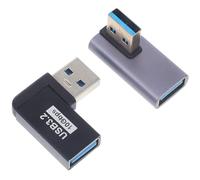 Artibetter USB Male to Female Connector 90 Degree Right Angle with High-speed Data Transfer 2pcs USB 3.0 Angled Adapter Abs Material for Laptop and Computer Accessories