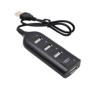 Artibetter USB Splitter 2.0 4 Port Data Hub USB 2.0 Hub High-Speed Multi-Port Expansion Compact Slim Design for Laptop Pc Desktop Computer Office Home Use