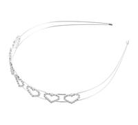 Artibetter Valentines Day Rhinestone Headband for Women with Double Layers, Comfortable and Lightweight Metal Heart-shaped Hair Accessory for Weddings and Events