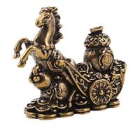 Artibetter Vintage Brass Horse Statue Metal Sculpture for Home Office Decor Polished Small Figurine for Desk Bookshelf Cabinet Feng Shui Ornament to Attract Luck and Wealth