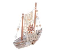 Artibetter Vintage Wooden Sailboat Model Nautical Decor with Rustic Finish for Coastal Beach House Nursery and Living Handmade Fine Craftsmanship Ocean-themed and Photo Prop
