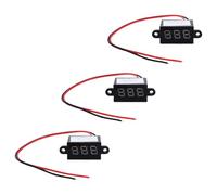 Artibetter Voltmeter, Waterproof 3pcs 0.28 LED Inch Digital Mini Dc Two-wire Voltmeter with Drop-proof and Reverse Polarity Protection Features Portable Voltage Tester for Professional Use