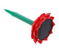 Artibetter Waterproof Lotus Shaped Outdoor Speaker Portable Solar Powered Buddha Songs Player for Family and Buddha Music Friends Red Plastic Design