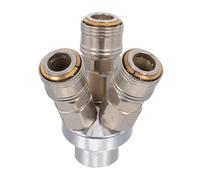 Artibetter Way Steel Air Hose Splitter Quick Connect Coupler Heavy Duty Self-Locking Pneumatic Tee Connector for Industrial and Home Air Compressor Tools Quick Disconnect Fittings