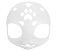Artibetter White Blank Fursuit Head Base Mask with Three Dimensional Plastic Construction and Unique Animal Design for DIY Costume Mask Suitable for Halloween and Holiday Celebrations