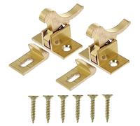 Artibetter Window Elbow Latch Brass Sash Lock, Pure Copper Surface Mounted Anti-Theft Lock for Cabinet and Window Doors, 2pcs