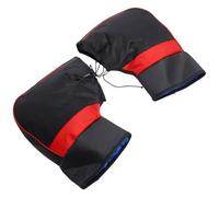 Artibetter Winter Install Handlebar Motorcycle Gloves Windproof Rainproof to Pu Leather with Plush Lining, Easy Thickened Mitts Random Random Color Motorbike and Scooter for Cold Weather