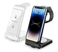 Artibetter Wireless Charger Stand Fast Charging Dock for Watch Smartphones Earbuds Tilt Design White