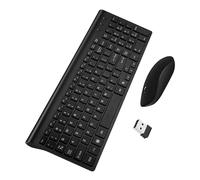 Artibetter Wireless Keyboard and Mouse Combo 2.4ghz Ultra-thin Abs Material with Dpi Adjustable Design and Scissor Key, Modern Black Computer Accessory for Office Use