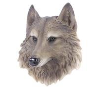Artibetter Wolf Head Wall Sculpture Resin Animal Head Wall Art for Office and Public Spaces Decoration Mini Bust