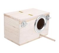 ARTIBETTER Wood Parrot Nesting Box with Perch for Cage Spacious Breeding House for Small to Birds Including Finches Lovebirds Cockatiels Budgerigars Detachable Design for Easy Cleaning and