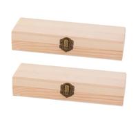 Artibetter Wood Pencil Box with Lid 8.27x2.76x1.50in Unpainted Portable Pen Storage for School Office Desk Organisation