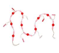 ARTIBETTER Wooden Bead Garland with Photo Clips Hanging Photo Display Tassel String Rustic Wall Decoration for Home for Memories and Pictures