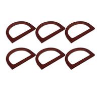 Artibetter Wooden D-Shaped Purse Handles Brown Handbag Handles 6pcs for Bag Making with Stable Support and Burr-Free Finish, Suitable for Macrame Bags and Tote DIY Accessories for Beach