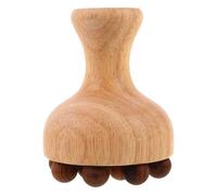 Artibetter Wooden Mushroom Massager Hair Care Brush with 12 Rolling Beads, Portable Manual Meridian Massage Tool for Body and Muscle Relaxation at Home or Travel