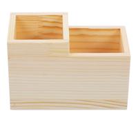 Artibetter Wooden Nail Tool Organizer with Sturdy Structure and Large-capacity Design, Beige Desktop Storage Box for Organizing Desks and Home Use by Office Workers