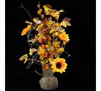Artibetter Yellow Lighted Maple Tree Indoor Decoration 2pcs Plastic Thanksgiving Day Theme Party Decor with Creative Festive Atmosphere for Autumn