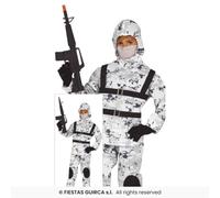 Artic Boy Costume Soldier Commando Deluxe Kids Fancy Dress Outfit Age 5-12