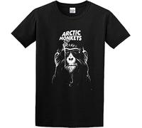Artic Monkeys Concer Ameica Band Cotton Round Neck Tee Shirt for Men S Black