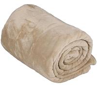 ArtiCasa Fleece Blanket 150 x 200 cm - Bedspread - Cuddly Blanket - Sofa Throw Blanket - 1-Person Sofa Blanket - Decoration Living Room - Machine Washable - Beige - Fleece/Polyester