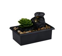 Arti Casa Room Fountain - Battery Operated Water Ornament - Including LED Lighting - 10.5x17.5x12cm