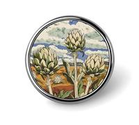 Artichokes in The Field Badges Decorative, Durable Aluminum Alloy Round Badge, Lightweight Button Brooch for Shirts, Jackets, Hats, Uniforms 1"