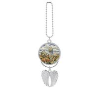 Artichokes in The Field Car Pendant, Rear View Mirror Hanging Ornament, Auto Decor for Rearview Mirror, Keychain Silver-Style