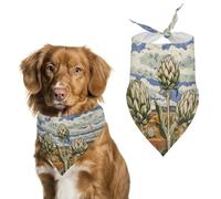 Artichokes in The Field Dog Bandana Washable & Adjustable Triangle Scarf, Breathable Pet Scarf for Small Medium Large Pets, Cute Fashion Pet Accessory