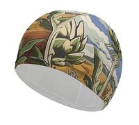 Artichokes in The Field Swim Cap for Adult, Elastic Fabric Swimming Cap, Comfortable Bathing Cap for Long & Short Hair