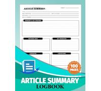 Article Summary Logbook: Research Paper Review Notebook for College and Graduate Students | 100 Pages