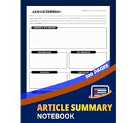 Article Summary Notebook: Research Paper Review Logbook for College and Graduate Students | 100 Pages