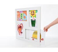 Articulate Gallery - A4 Kids Art Frames - A4 Quadruple White Frame - Quad Display Frame for Kids Artwork- 56 x 56cm frame - Kids Art Projects, School, Home or Office