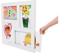 Articulate Gallery Quadruple Children's Artwork Frame, Fits Four 9 x 12’’ artwork, an award-winning slot sided picture frame for the instant display of 2D and 3D children’s artwork
