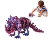 Articulated 3D Printed Dinosaur - Flexible Toy, Rubber Abs Fidget Figure, Rubber Desk, Collector Birthday, Party Gift | Countertop Ornament for Kids