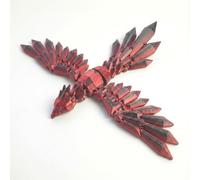 Articulated 3D Printed Phoenix Figurine Flexible Mythical Bird Model Low-Poly Animal Fidget Toys for Adults Desk Decor and Fantasy Display (Red,S)