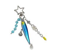 Articulated Artificial Fish Pendant Natural Tail Motion Effect Creative Keyring Charm Pendant for Outdoor Activities Lure Fishing Accessory Keyring
