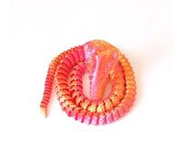 Articulated Crystal Dragon Snake 3D Printed Model with Flexible Joints Fidget Toy Sensory Focus Aid Desk Decor Fantasy Creature Collectible(Laser red,60cm)