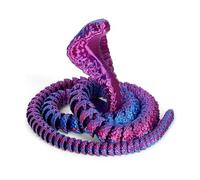Articulated Crystal Dragon Snake 3D Printed Model with Flexible Joints Fidget Toy Sensory Focus Aid Desk Decor Fantasy Creature Collectible(Laser purple,60cm)