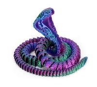 Articulated Crystal Dragon Snake 3D Printed Model with Flexible Joints Fidget Toy Sensory Focus Aid Desk Decor Fantasy Creature Collectible(Dazzling,60cm)
