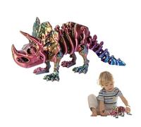 Articulated Dinosaur Toy - 3D Printed Flexible Dino Figure, Multi-Jointed Skeleton, Sensory Fidget Toy | Aesthetic Desktop Ornament, Unique Shelf Decor For Home Office And Dino Lovers Desk Decor