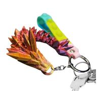 Articulated Dragon Keychain - Printed Dragon Keychain, Dragon Key Chain | Good Luck Keychain, Delicate for Men and Women, Rainbow Mother of Pearl Statues Figure, D Golden Red, Siehe Beschreibung