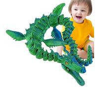 Articulated Dragon Toy - Crystal 3D Printed Flexible Dragon Fully Articulated Dragon Figure | Interactive Fidget Model Stress Relief Dragon for Home Office Display Decoration Collector D