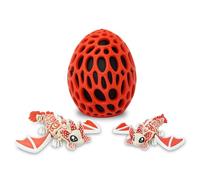 Articulated Dragon with Fantasy Egg - 3D Printed Mythical Creature Gift, Posable Jointed Companion, Collectible Detailed Shelf or Desk Decoration - For Adults (Terror Spawn Dragons + Egg)