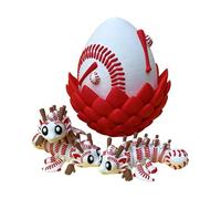 Articulated Flexible Dragon with Egg Fidget Toy, Relaxing Sensory Experience, 10cm, 3D Little Animals Fīgurines Fīdget, Egg Fidget Toy with Dragon Inside, Interactive Fantasy Design, for Collections