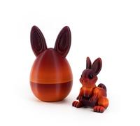 Articulated Flexible Rabbit Fidget Toy, 3D Printed Easter Decor, Home Office Decor & Easter Basket Stuffer (Fruit Salad, Rabbit Ear Eggs)