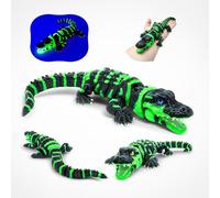 Articulated Glow in the Dark Alligator - Smooth Poseable Joints, Bold Night Glowing Finish, Built for Power and Presence, A Must-Have for Fantasy Creatures Fans, Desk Hunters, and Lizard Seekers