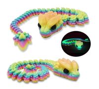 Articulated Glow in The Dark Dragon Snake - Striking Multi-Color Fantasy Hybrid with Smooth Joints, a Captivating Display Piece for Dragon Collectors and Myth Hunters